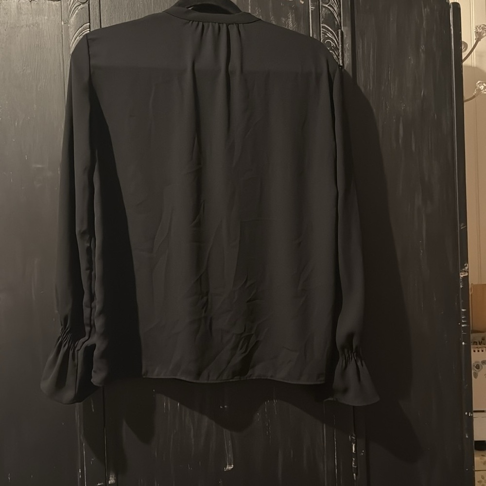 Zara Black Ruffled Blouse - Picture 8 of 9